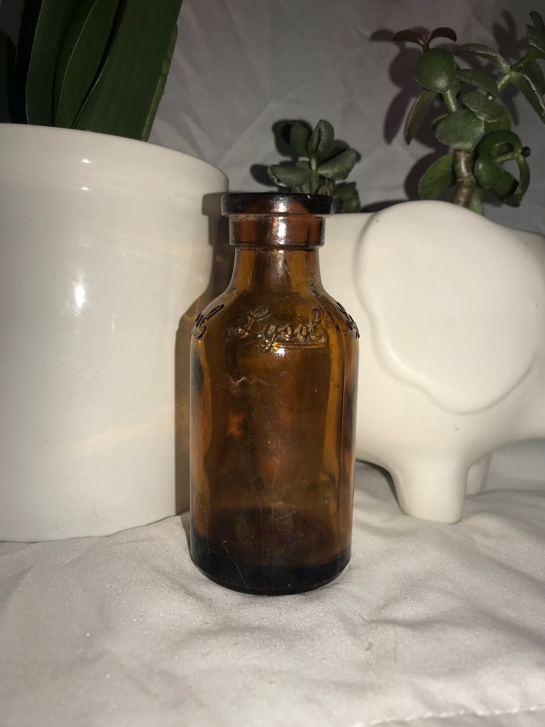 Vintage Brown Glass Lysol Bottle 1930's Etsy