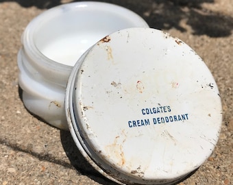 1950s Colgate Cream Deodorant Jar with Lid