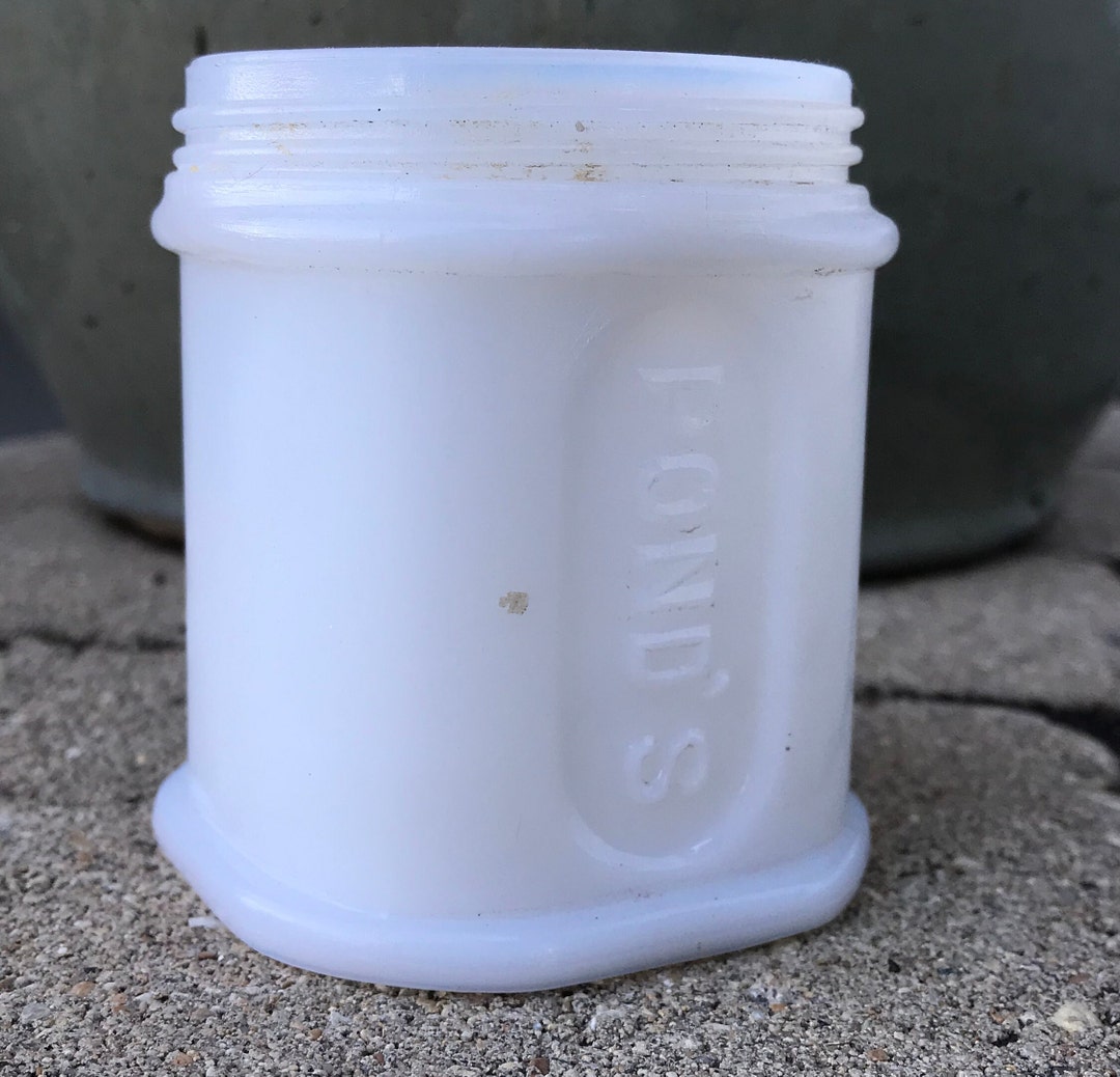 Large 1920s Ponds Cold Cream Milk Glass Jar Etsy