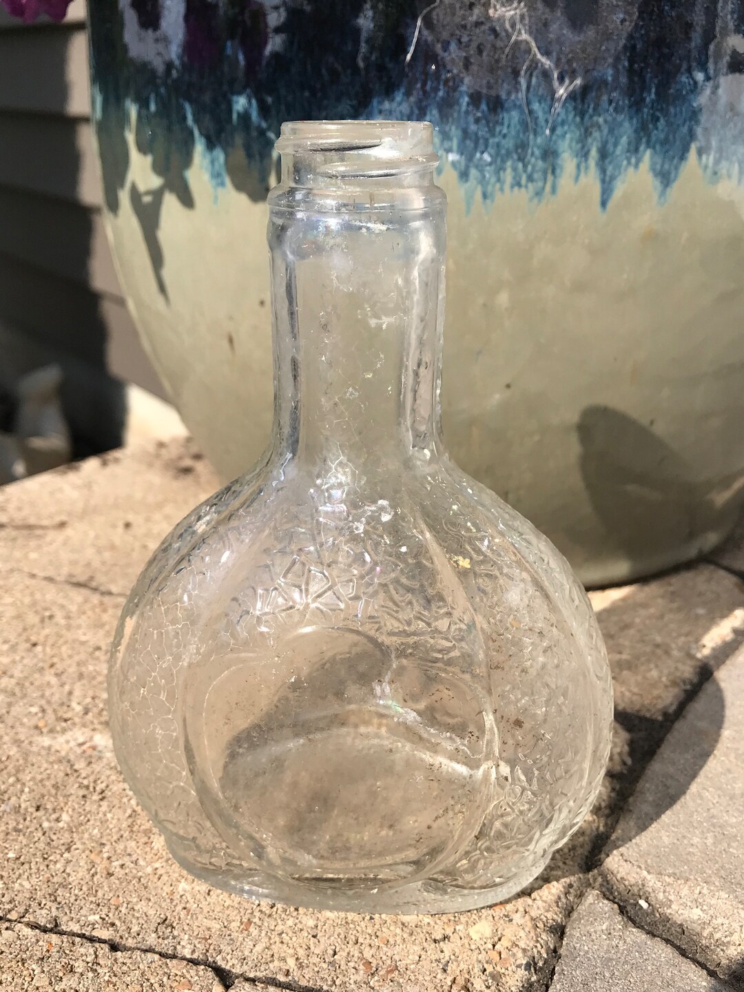 Small 1940s Vintage Glass Refrigerator Water Bottle Etsy