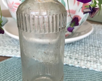 1930s Clear Glass Pepsodent Antiseptic Bottle