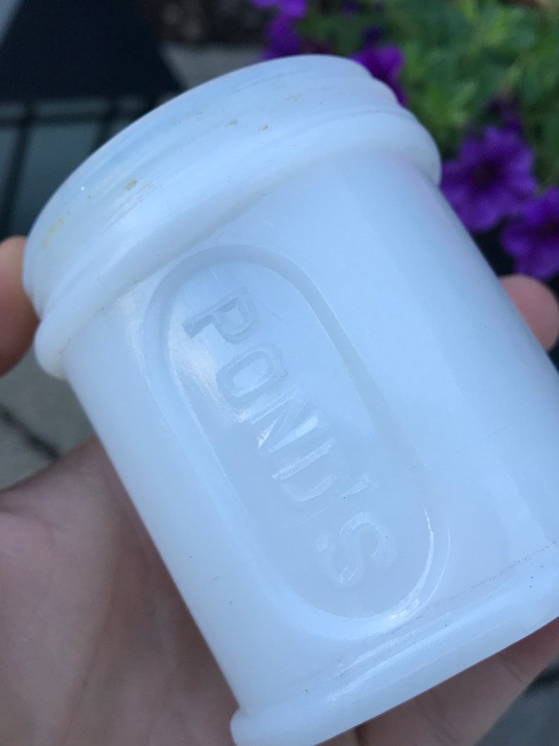 Large 1920s Ponds Cold Cream Milk Glass Jar Etsy