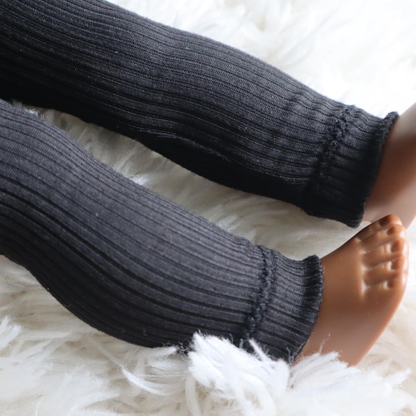 2 pack Handmade leggings made to fit 18" dolls black rib knit