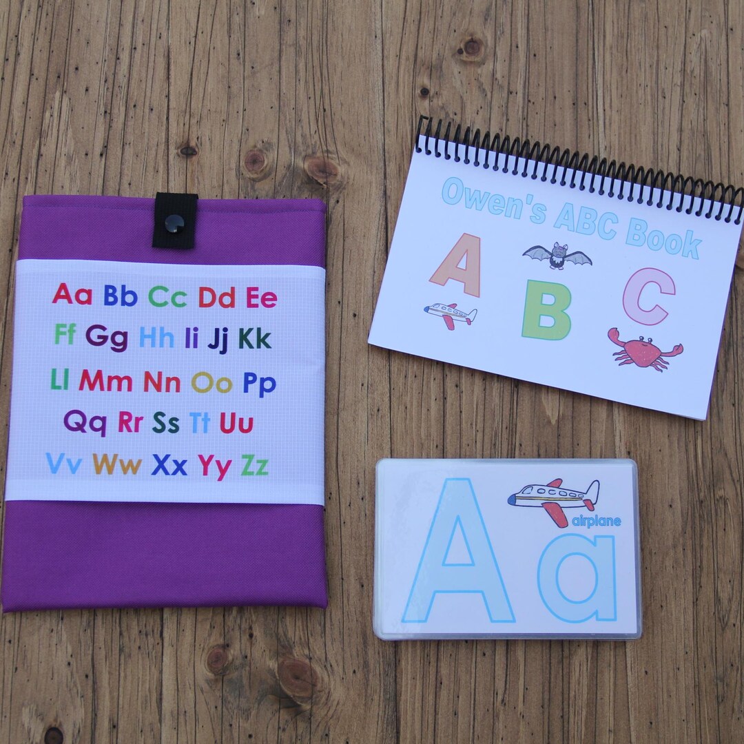 Personalized ABC Learning Kit, ABC Coloring Book, ABC Flash Cards - Etsy