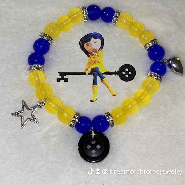 Coraline and Wybie Button Bracelets