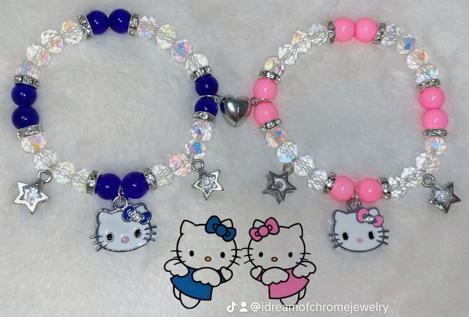 Kitty Beaded Bracelet ONE BRACELET Y2k Bracelets,cute Beaded Bracelet, Pink  Beaded Bracelets 