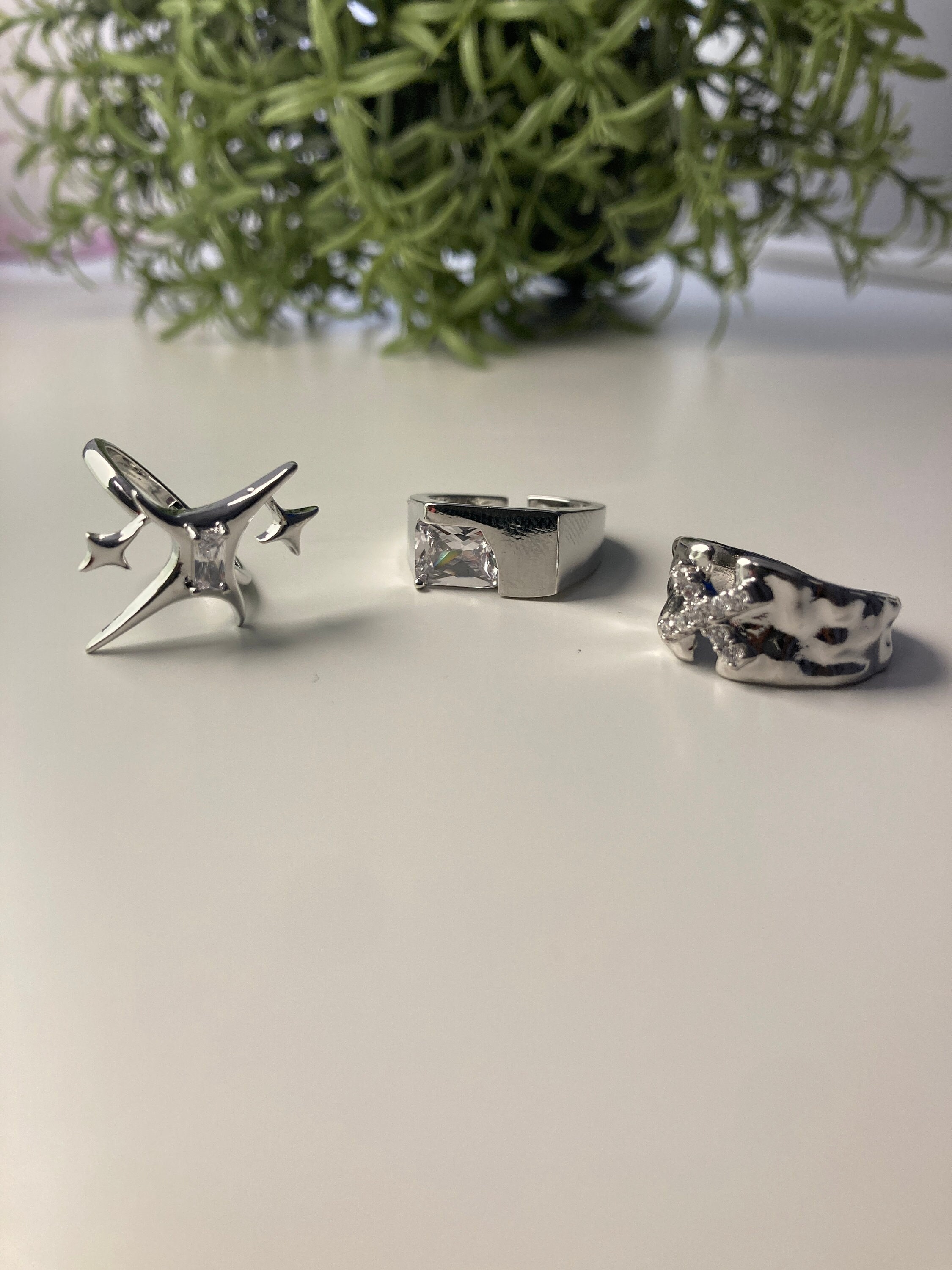 Rings, gen z aesthetic silver rings