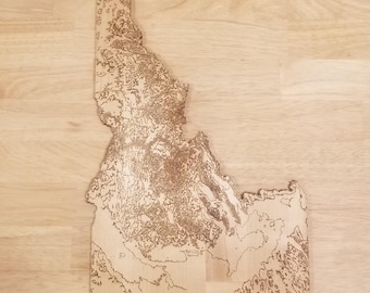 Topographische Karte von Idaho | Laser-Schnitt-Datei | Mehrschichtige Datei