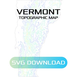 Carte topographique du Vermont | SVG multicouche | Fichier découpé au laser