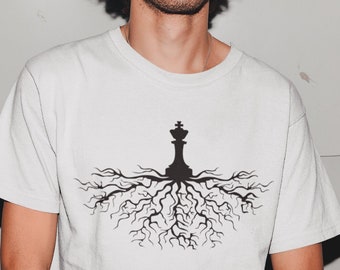 Men's T-Shirt - Chess Tree Shirt - Screen Printed Nature - Tree Roots Shirt - Themed Unisex T-Shirt - Comfort Colors Tee - Cool Chess Gifts