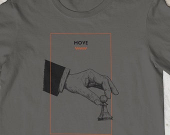 Unisex Chess Shirt | Comfort Colors Graphic Tees | Move Chess Pawn Design | Chess Player Gifts | Super Soft Oversized Tee | Chess Set Shirt