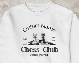 Custom Chess Crewneck Sweatshirt | Unisex Vintage Club Sweatshirt | Retro Personalized Sweatshirt | Custom Team Sweater | Couples Chess Gift