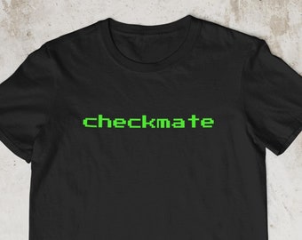 Retro Pixelated Checkmate Chess T-Shirt | Comfort Colors Unisex T-Shirt | Retro Video Game Tee | Chess Player Gifts | Chess Tournament Shirt