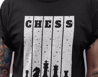 Chess Set in Retro T-Shirt | 70s 80s Vintage Chess Tee | Unisex Comfort Colors Tee | Oversized Super Soft Tee | Cool Chess Gifts For Men