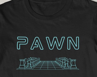 80s Video Game Movie Inspired Pawn Chess Comfort Colors® Shirt, The Grid Shirt, Unisex Super Soft Oversized Retro 80s Movie Chess Tee