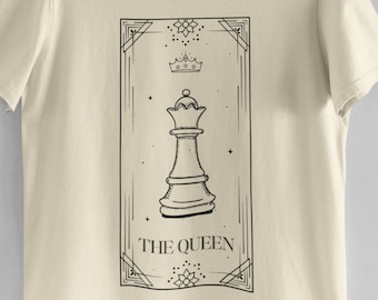 The Queen Tarot Card Shirt, Tarot Card Shirt, Tarot Card Mystical Shirt, Chess Piece Tarot Card, Witchy Shirt, Tarot Cards Spiritual Shirt