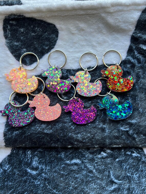 Blue Iridescent Glitter Tag Earrings Blue Iridescent Glitter Tag Earrings