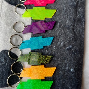 Truck Emblem Keychain-Fine Glitter