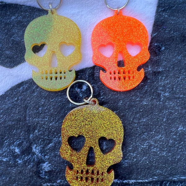 Skull Keychain-Fine Glitter