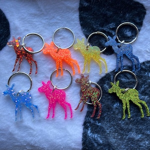 Mini Glitter Moose Keychain