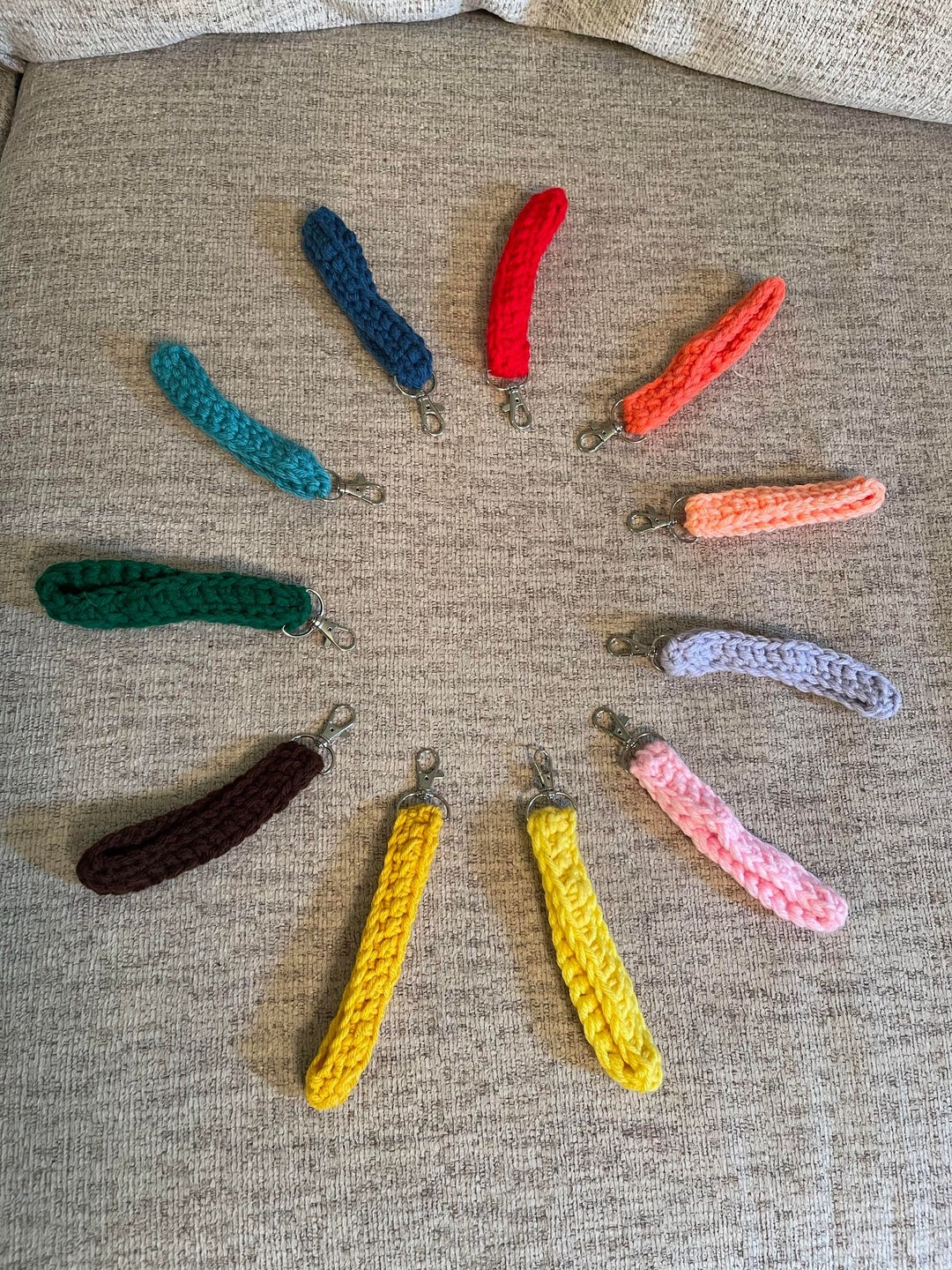 Crochet Wristlet Keychain Crochet Wristlet Crochet Keychain Etsy