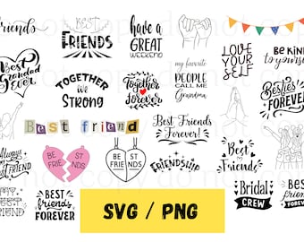 Best Friends SVG Bundle, Friendship SVG, Friendship Quotes svg, Friends svg, Besties svg, clipart