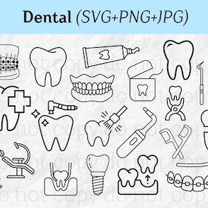 Dental Svg, Dentista Svg, Silhueta Clipart Dental para Cricut | Assistente Dentário Png e Presentes de Higiene, Ferramentas Dentárias svg, dental svg para copo