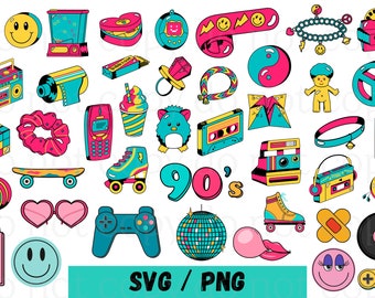 90s Clipart | 90s SVG | 90s PNG | 90s Bundle | 90s Design Digital print Take Me Back To The 90s PNG,90's Party Costume, Digital Download