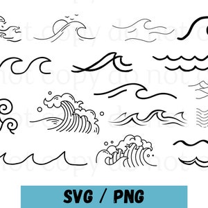 17 svg, png, Wave Svg Bundle, Wave Svg, Beach Svg, Ocean Svg, Water Svg, Svg Files for Cricut, clipart, Wave Vector, Nautical Svg, png