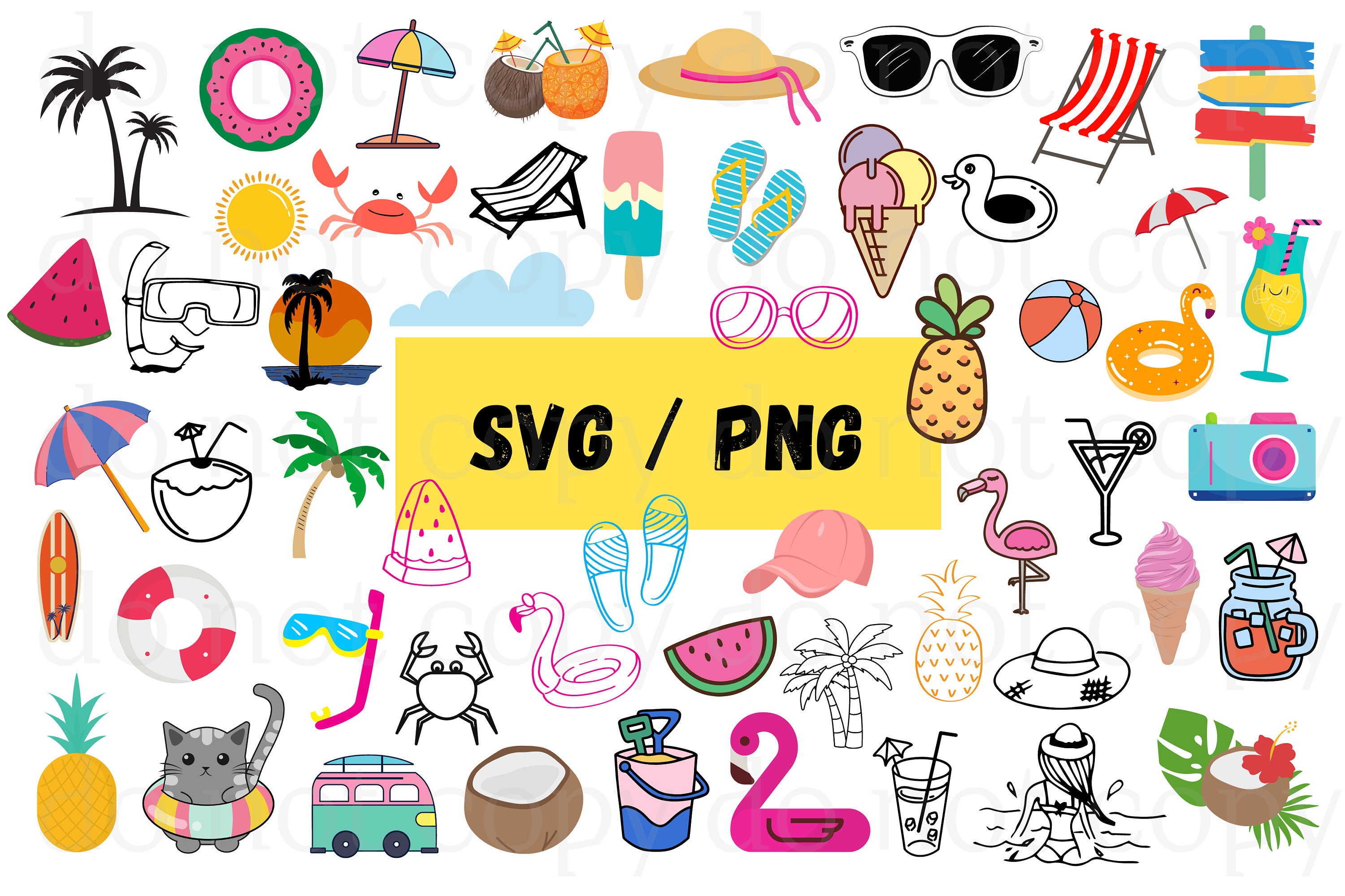Beach SVG Bundle, Summer SVG , Bundle , Clipart /,cricut, Printed ...