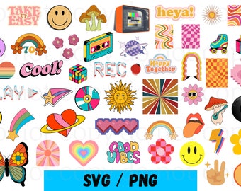 Boho Hippie Svg, Boho Hippie Clipart, Groovy Svg, Retro Svg, Retro Blomma Svg, Retro Daisy Svg, Boho Blomma Svg, Blomma Svg, Retro Klippfil