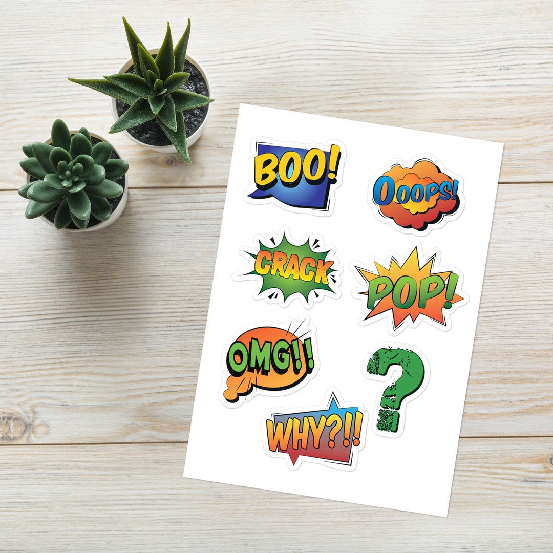 Boo Expression Sticker Sheet Expressions of Boo, Oops, Crack, Omg, Why, Pop - Etsy