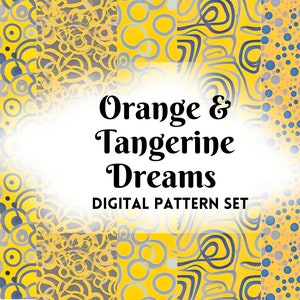 Orange & Tangerine Dreams Digital Paper Set, Seamless Textures, Abstract Backgrounds, Trendy Patterns, Printable