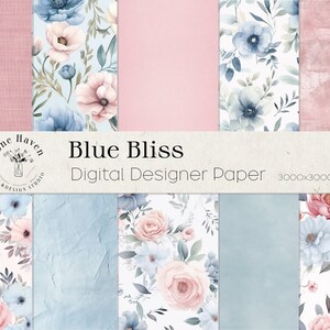 Papier numérique - Scrapbook Papers - Seamless Patterns - Digital Background - Ensemble de papier imprimable - Aquarelle Floral - Aquarelle botanique