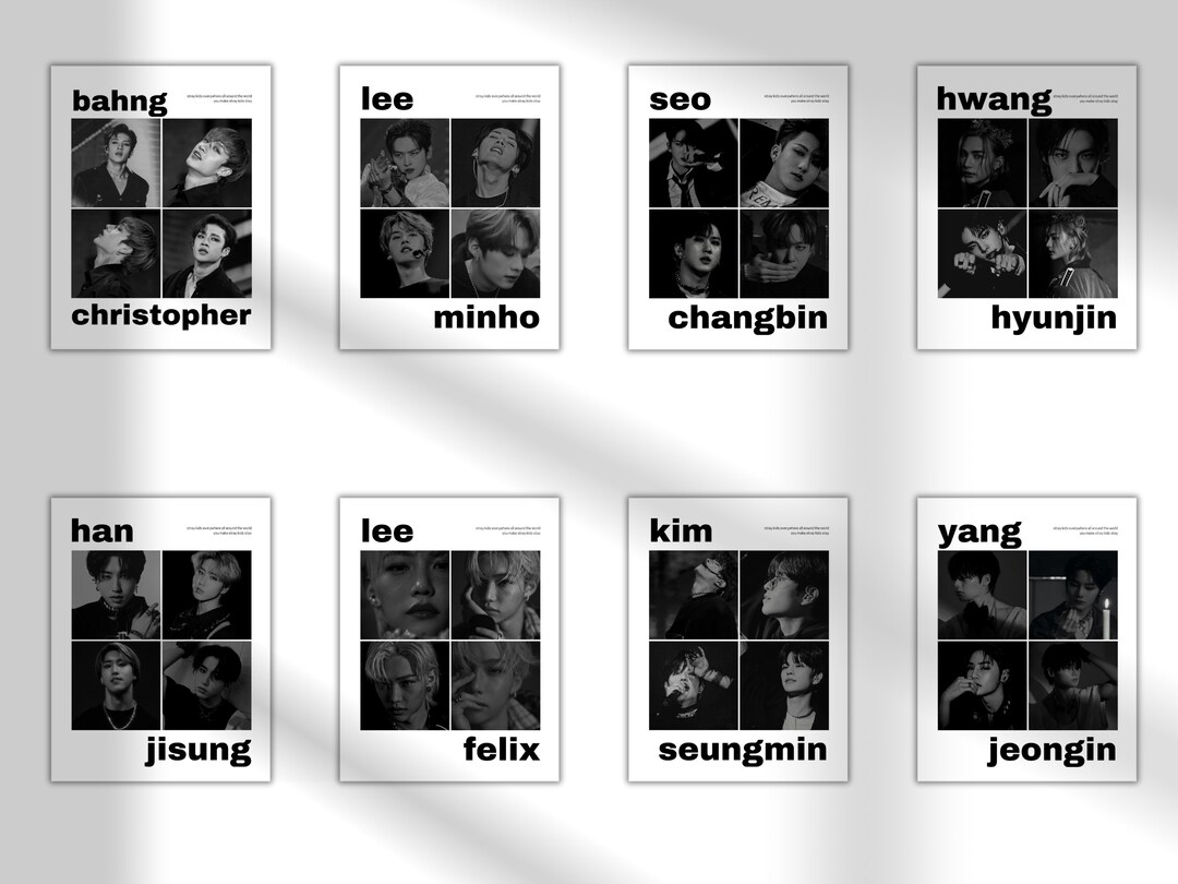 Stray Kids Black and White Minimalist Print Stray Kids - Etsy