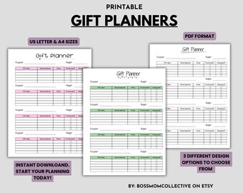 Printable Gift Planner: Holiday & Birthday Gift List (PDF)
