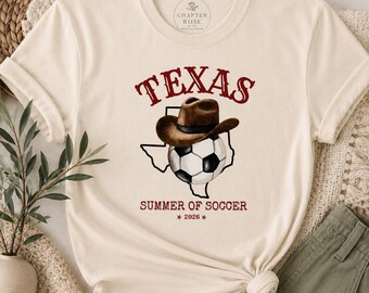 Texas Summer of Soccer Shirt 2026 | Western Soccer Tee | FIFA Inspired Game Day Shirt | Neutral Texas Graphic Tee