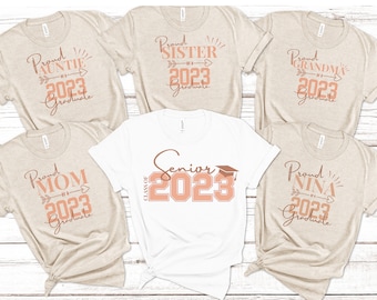 Personalized Graduation Proud Family Shirts, 2023 Senior T-Shirt, Graduate Class of 2023 Shirt, Matching Graduation Proud Family T Shirts