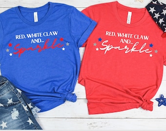 Red, White Claw and Sparkle T-shirt, Fun 4th of July Patriotic Shirt