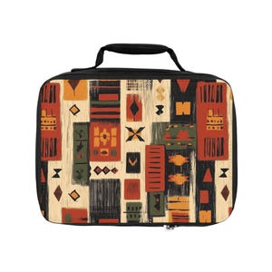 Tribal Heat Lunch Bag | Colorful Geometric Lunchbox, Boho Picnic Tote, Eco-Friendly Food Carrier, Artistic Meal Bag