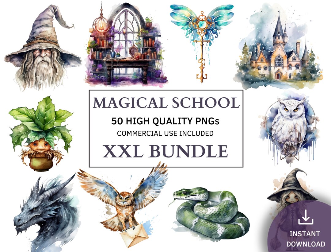 Magic School Bundle Clipart Halloween Clipart Witch and - Etsy