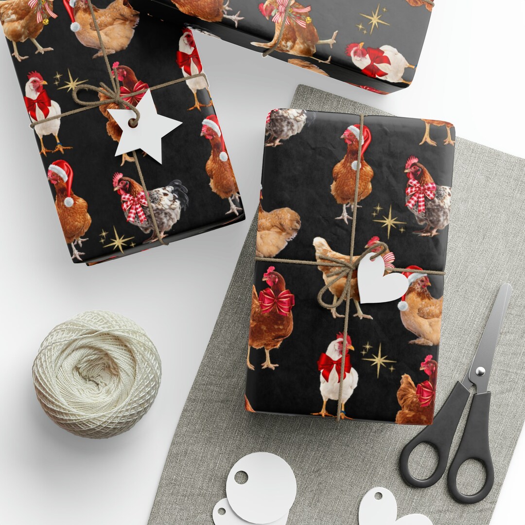 Chicken Christmas Wrapping Paper for Chicken Lovers Holiday Hen