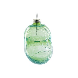Vintage Jade Santa Glass Ornament hand made tree decoration