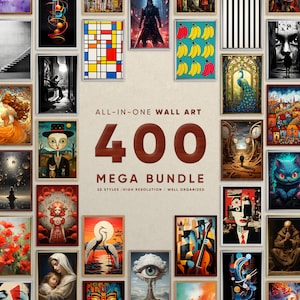 400 All-in-one MEGA BUNDLE Gallery Wall Set, Printable Wall Art, Original Gallery Wall Art, vintag gallery art, artful gallery wall art