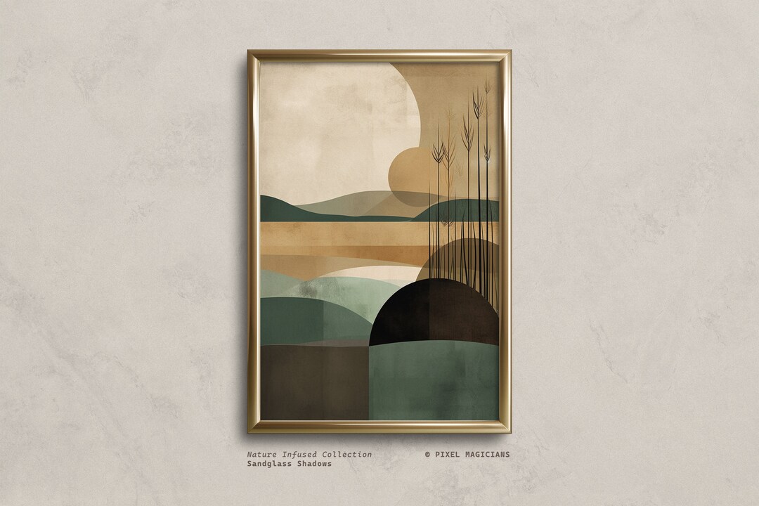 Photo inspiration: Fresh Look at Minimalist Nature Infused Art Poster Sandglass Shadows