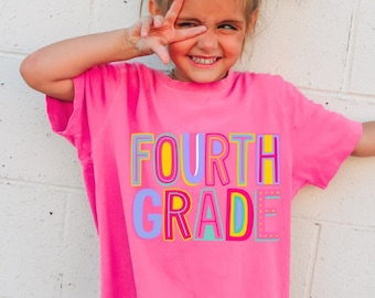 Fourth Grade Shirt, Back To School Shirt, Girls School Shirt, Custom School Shirt, First Day of School Shirt, 4th Grade Shirt, Kids School