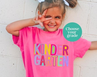 Custom First Day of School Kids Shirt With Grade, Girl Back to School Toddler Tee, Custom Grade Shirt, 1st Day of School, Kindergarten shirt