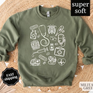 RN Sweatshirt, Nurse Sweatshirt, ER Sweatshirt, Gift for Nurse Graduation Gift, Healthcare Essentials Sweatshirt, Nursing Gifts