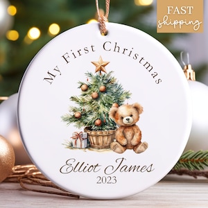 Baby First Christmas Ornament 2023, Personalized First Christmas Ornament, Baby's 1st Christmas Keepsake, Custom Baby Xmas Ornament 2023