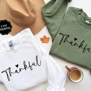 Retro Thankful Sweatshirt, Thankful Shirt, Womens Thanksgiving Sweatshirt, Cute Thanksgiving Shirt, Fall Clothing, Thankful Family Shirts